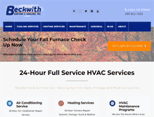 Tablet Screenshot of beckwithheatcool.com